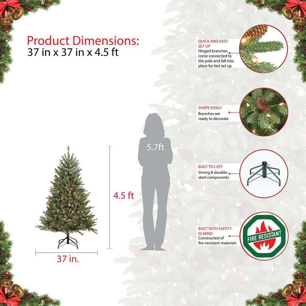 Puleo International 4.5 ft.Pre-Lit Fraser Fir Artificial Christmas Tree with 250 Multi-Colored UL listed Lights