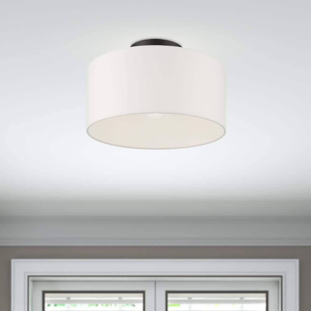 Livex Lighting Meridian 1 - Light Semi-Flush Mount in  Black