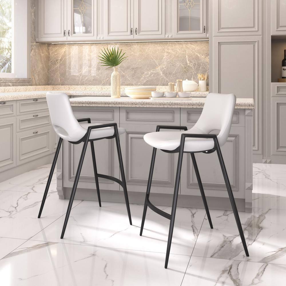 Desi Black Upholstered Counter Stool (Set of 2)