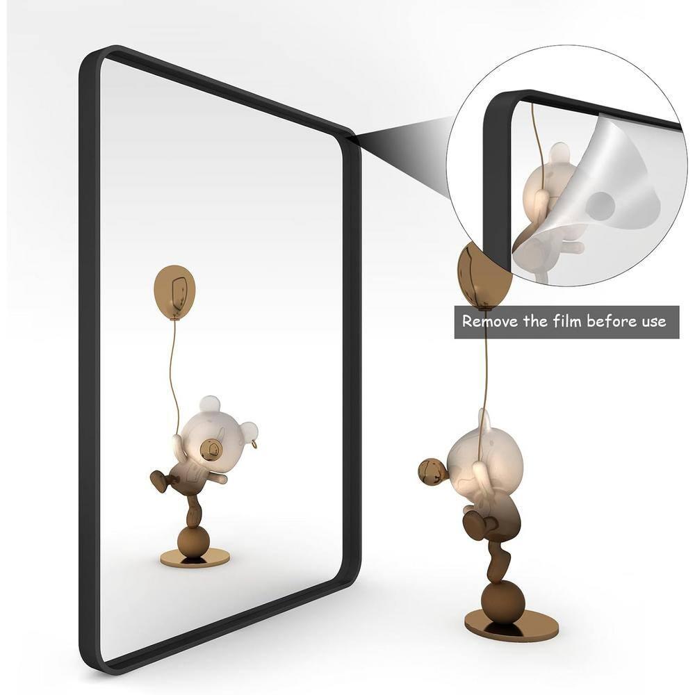 LOAAO 36X36 Inch Black Metal Framed Bathroom Mirror for Wall, Matte Black Bathroom Vanity Mirror Farmhouse, Anti-Rust, Tempered Glass, Hangs Horizontally or Vertically