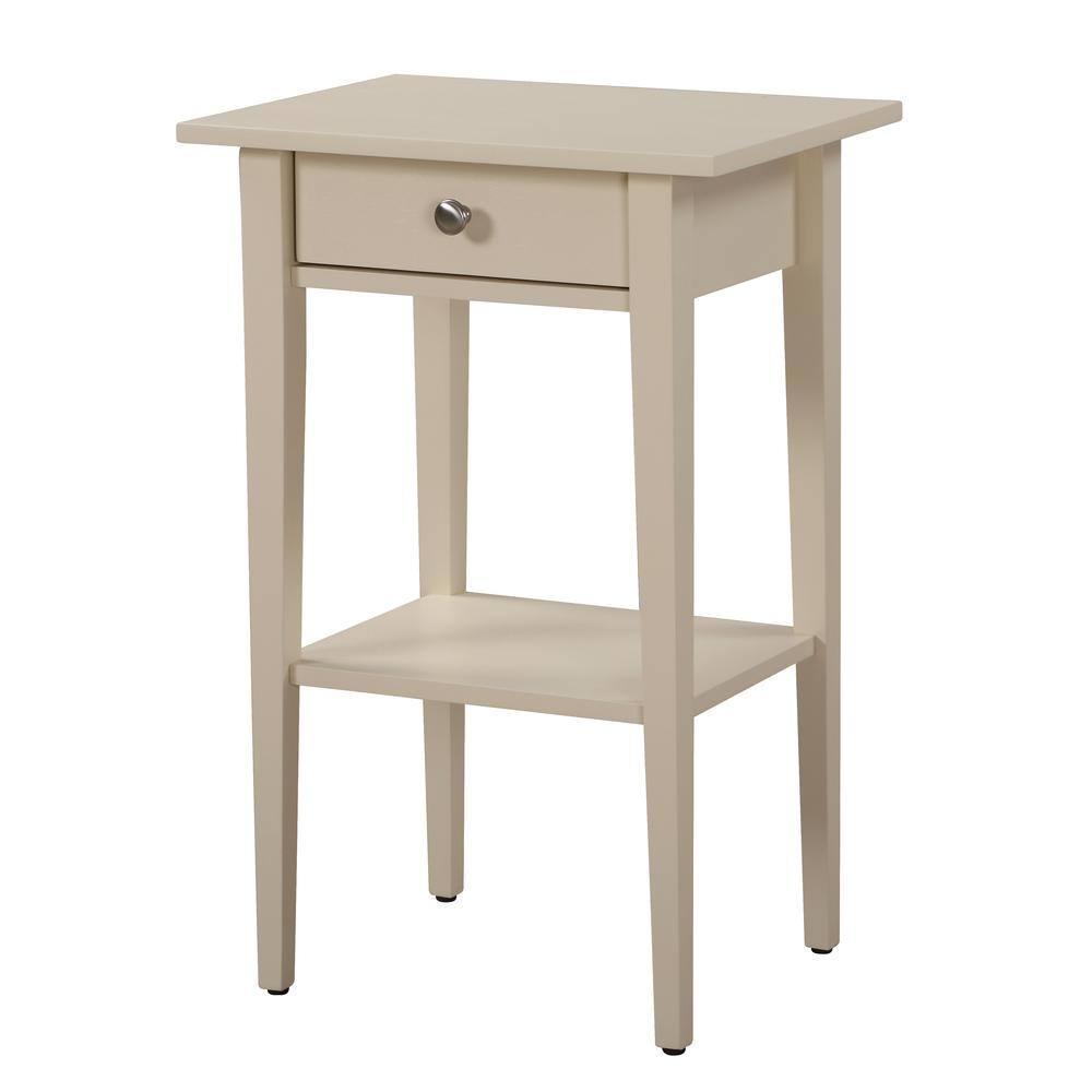 Passion Furniture Dalton 1-Drawer Beige Nightstand (28 in. H x 18 in. W x 14 in. D)