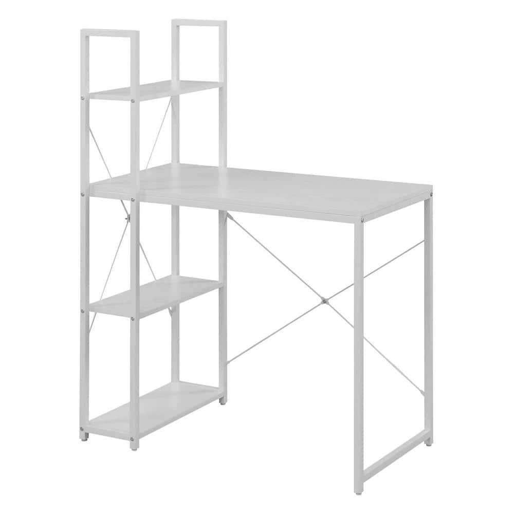 Convenience Concepts Designs2Go 47" Tall Office Workstation/Desk with Shelves, White, All Ages