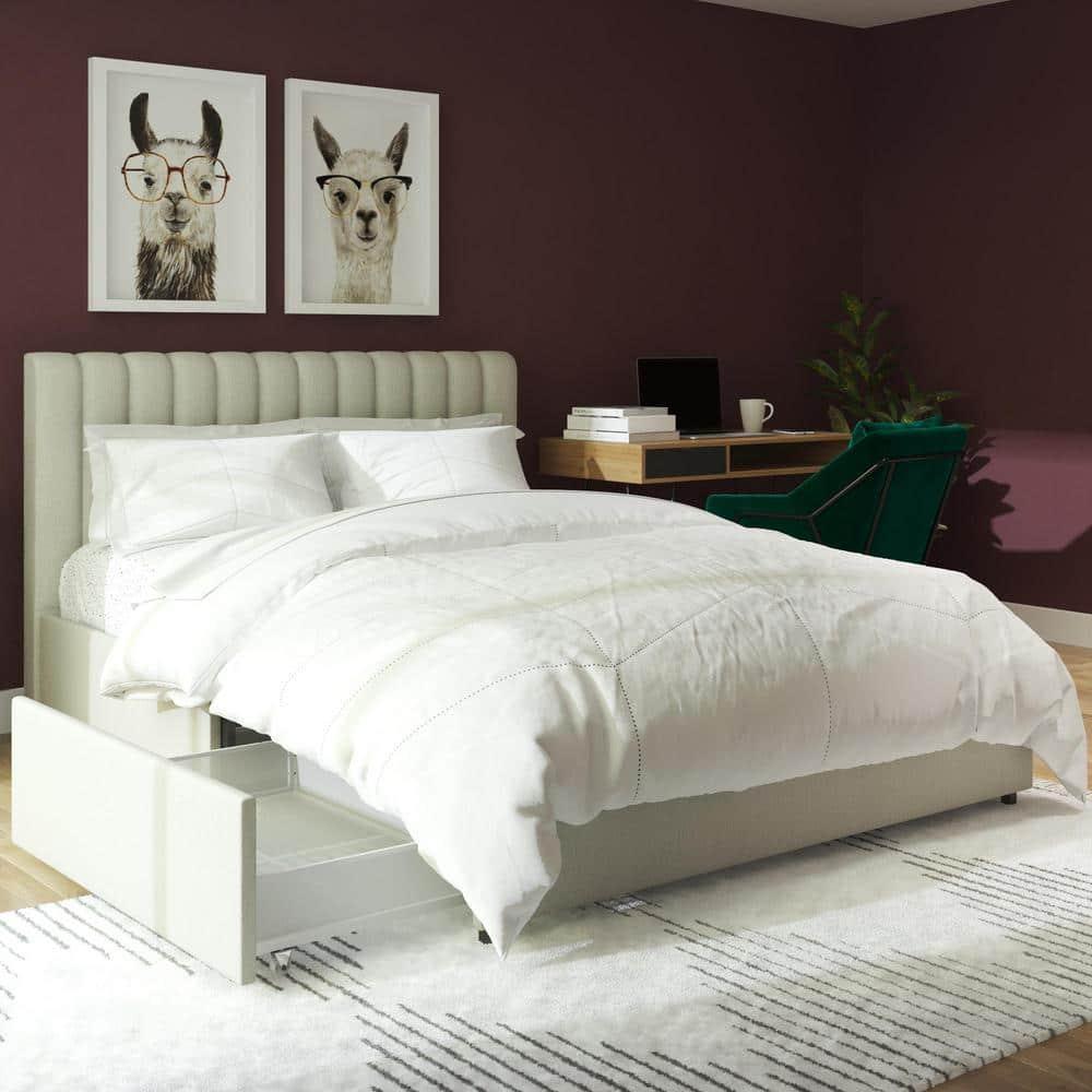 Brittany Upholstered Unfinished Platform Storage Bed