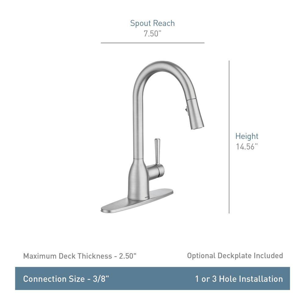 Adler Pull Down Single Handle Kitchen Faucet with Accessories