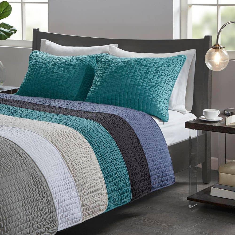 Madison Park Barwick Reversible Solid 3 Piece Quilt Set