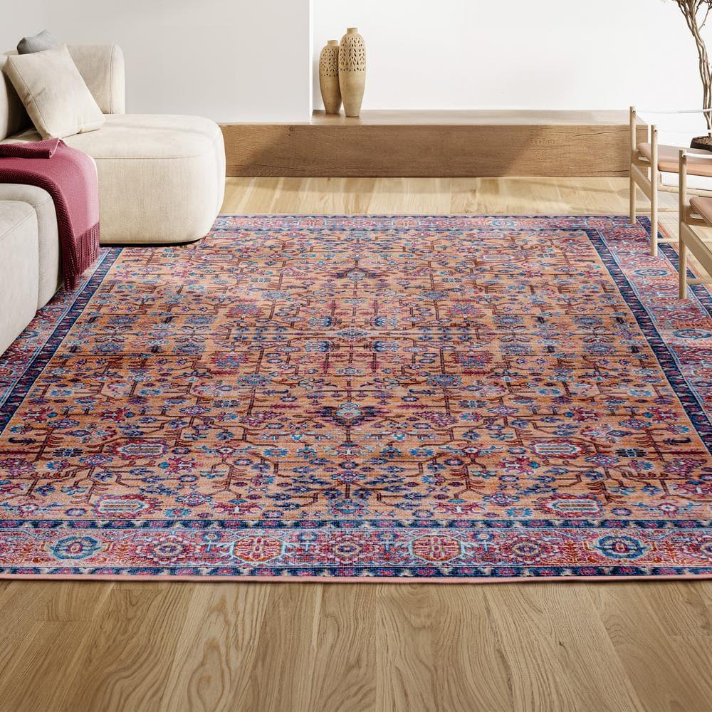 3' x 5' Kemer All-Over Persian Machine Washable Indoor/Outdoor Area Rug, Multi - JONATHAN Y