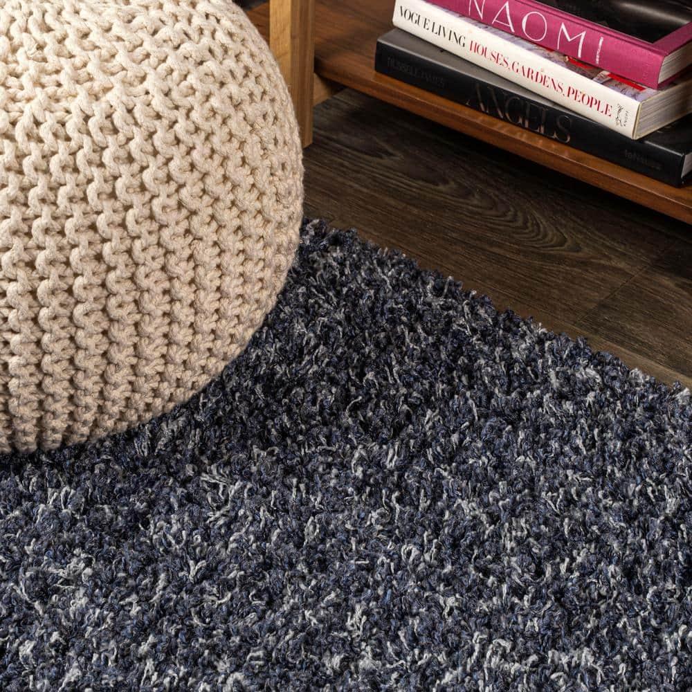 4'x6' Mercer Shag Plush Area Rug, Denim - JONATHAN Y
