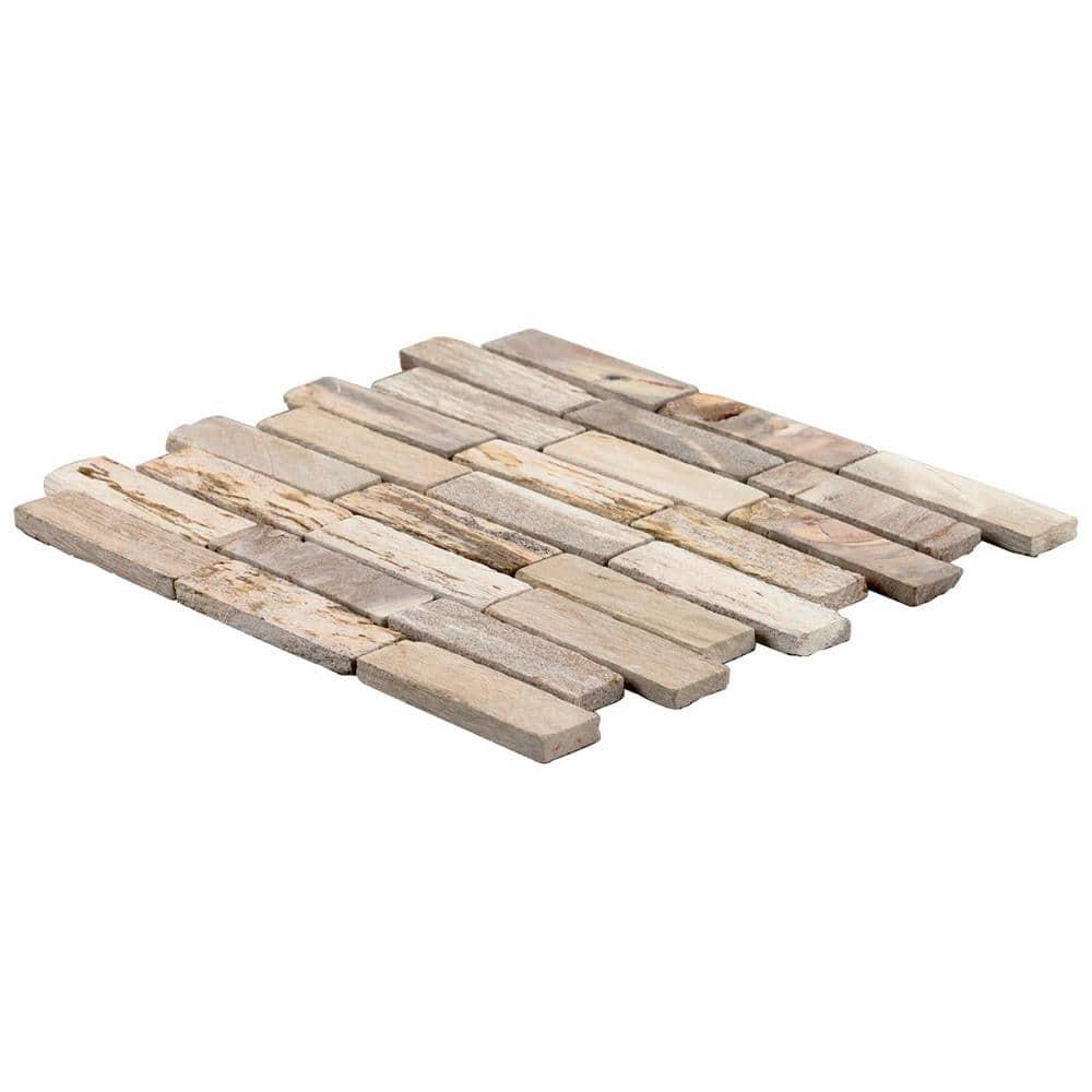 Artmore Tile Petra Brown 11-in x 12-in Tumbled Natural stone Stone look Mosaic Floor and Wall Tile ( 0.95-sq ft Piece )