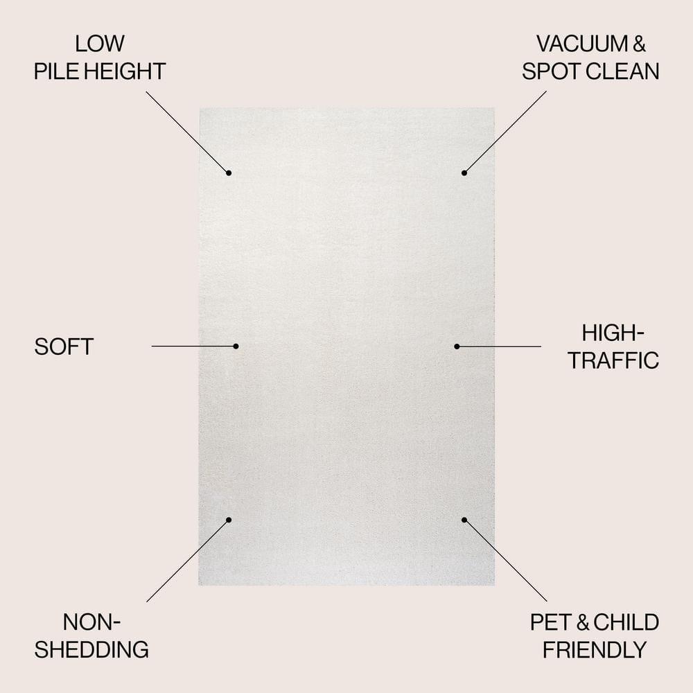 8'x10' Haze Solid Low-Pile, Cream - JONATHAN Y