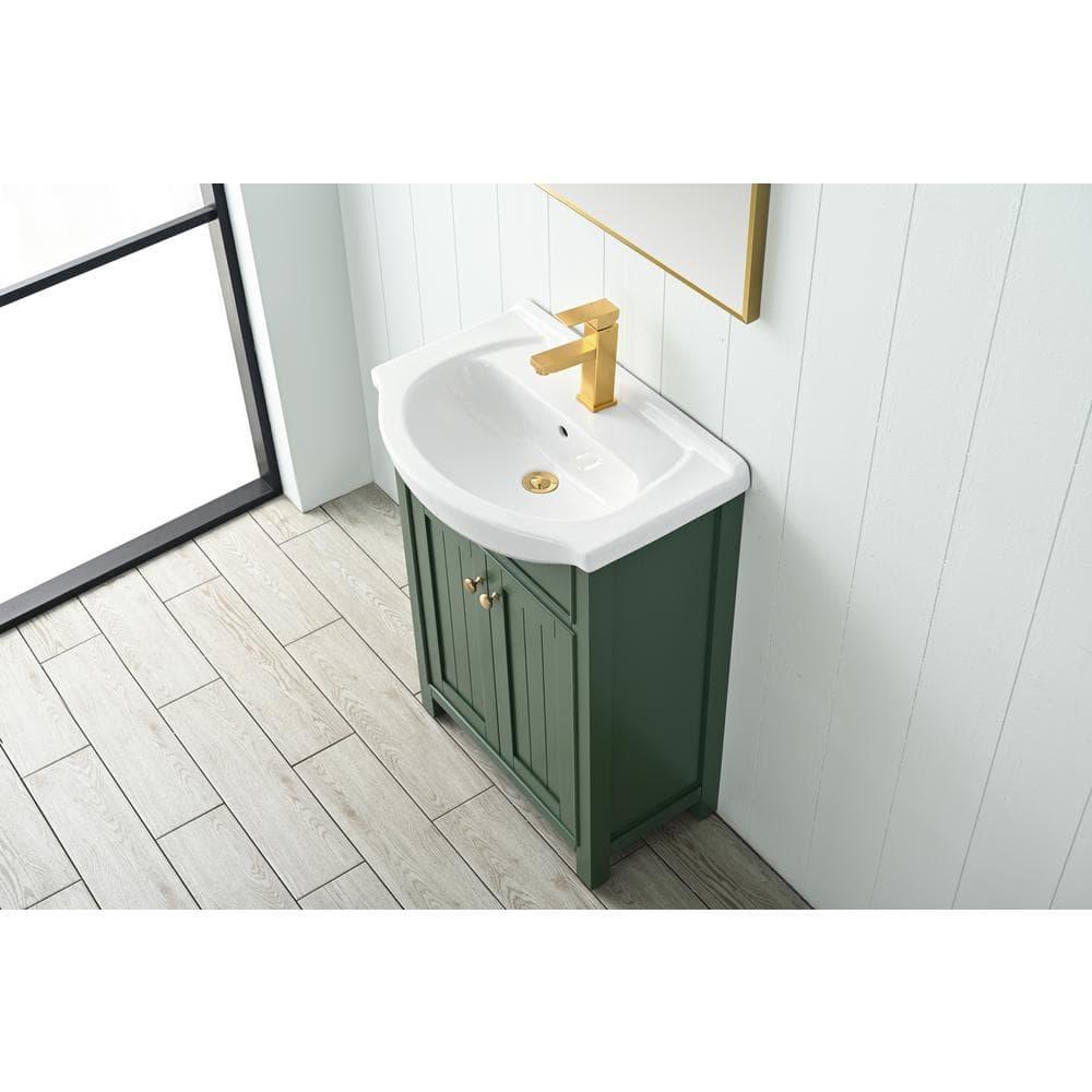 Marian Green 24" Single Sink Vanity with Porcelain Top