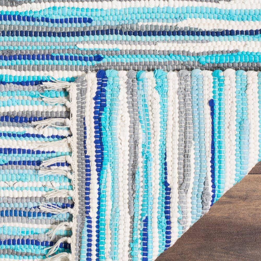 Rag Area Rug RAR129 Hand Woven Area Rug - Turquoise/Multi - 8'x10' - Safavieh.