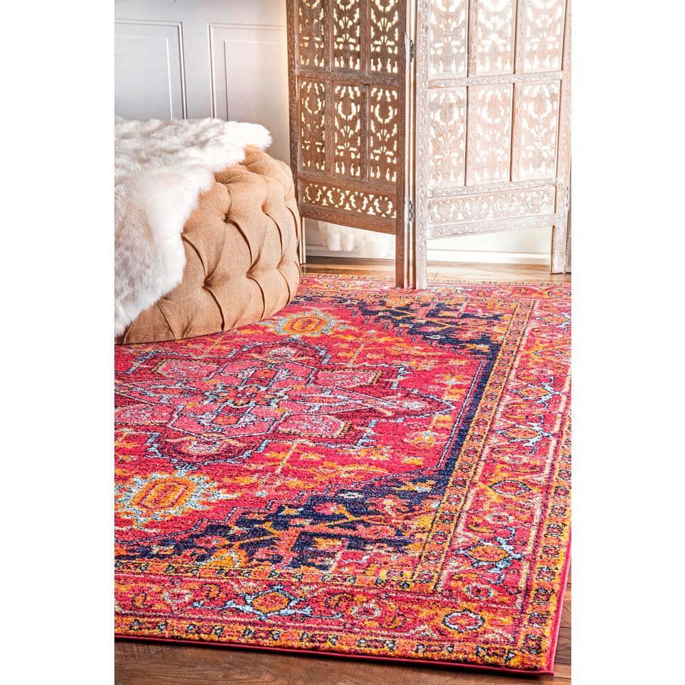 nuLOOM Vonda Fancy Persian Area Rug, 5' x 7' 5", Pink
