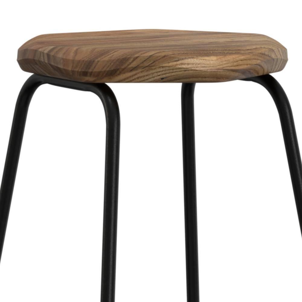 Orson Industrial Metal Saddle Counter Height Stool (Set of 2) in Natural