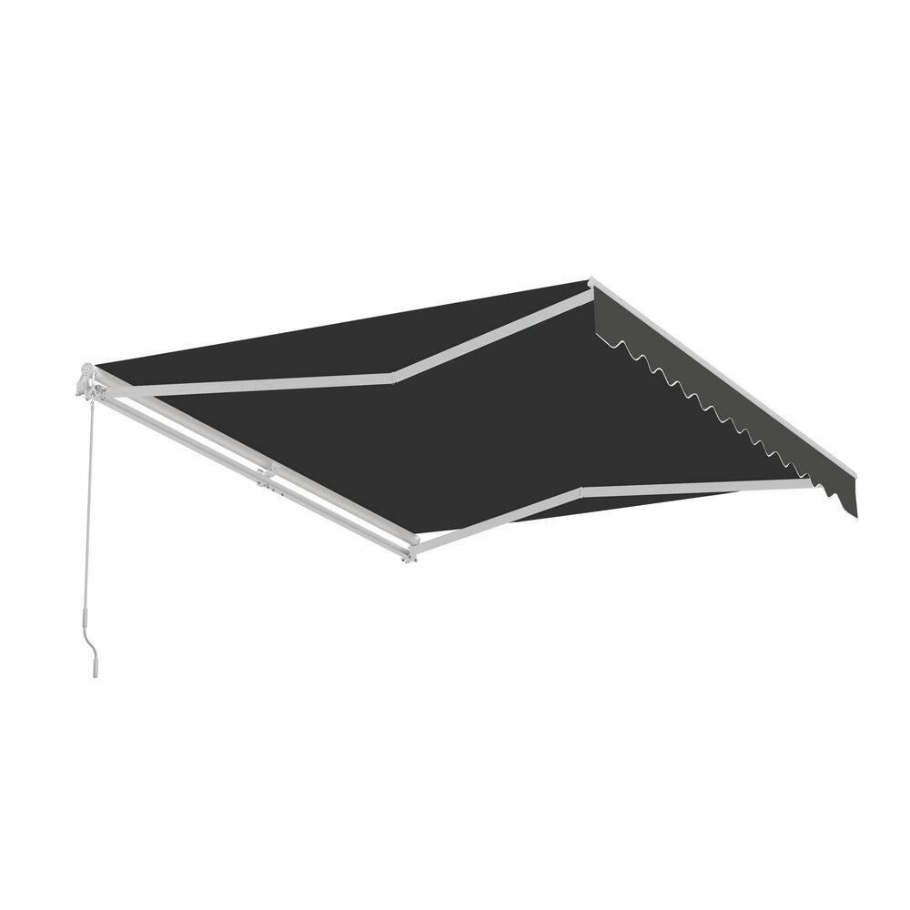 Motorized Retractable White Frame Patio Awning
