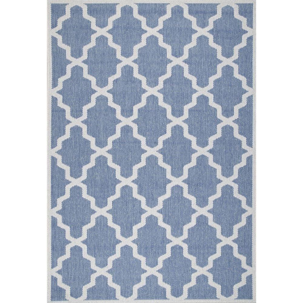 nuLOOM Gina Moroccan Indoor/Outdoor Area Rug, 5' 3" x 7' 6", Blue