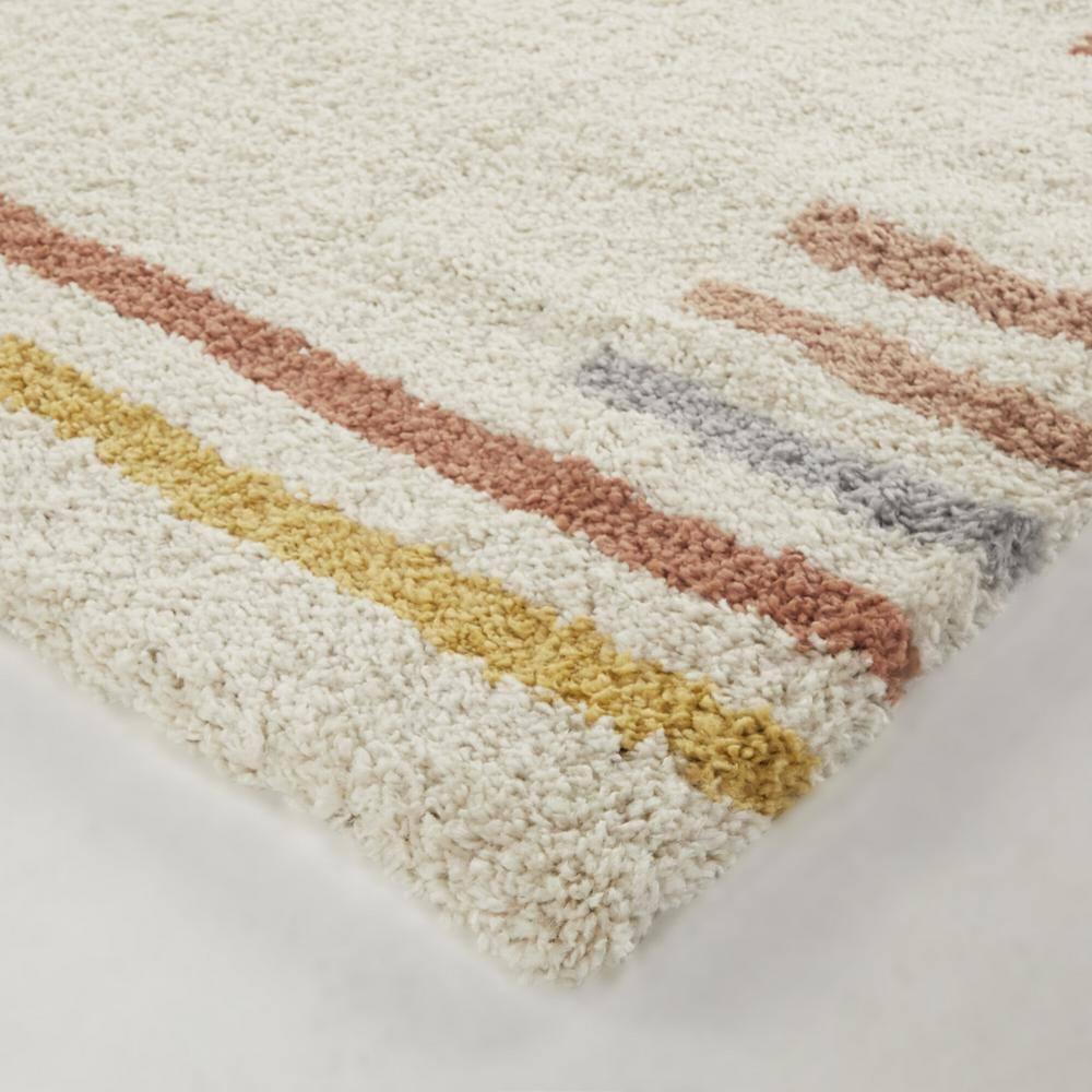 Balta Rugs 5'3"x7' Erin Striped Plush Teen Rug Cream: High Pile, Stain-Resistant, OEKO-TEX Certified, Indoor Use