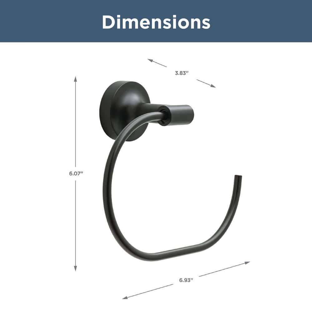 Voisin Round Open Towel Ring Bath Hardware Accessory in Matte Black