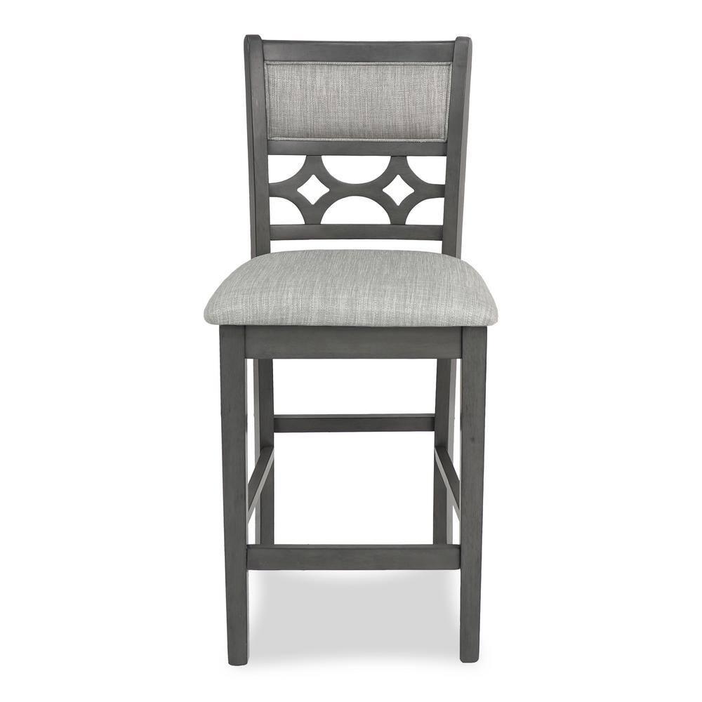 New Classic Furniture Mitchell 5-Piece Transitional Wood Counter Set in Gray