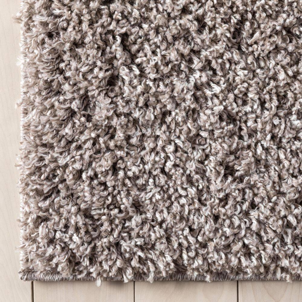 Well Woven Emerson Modern Solid Beige/Grey Textured Shag Rug
