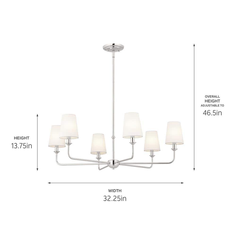 6 - Light Dimmable Classic / Traditional Chandelier