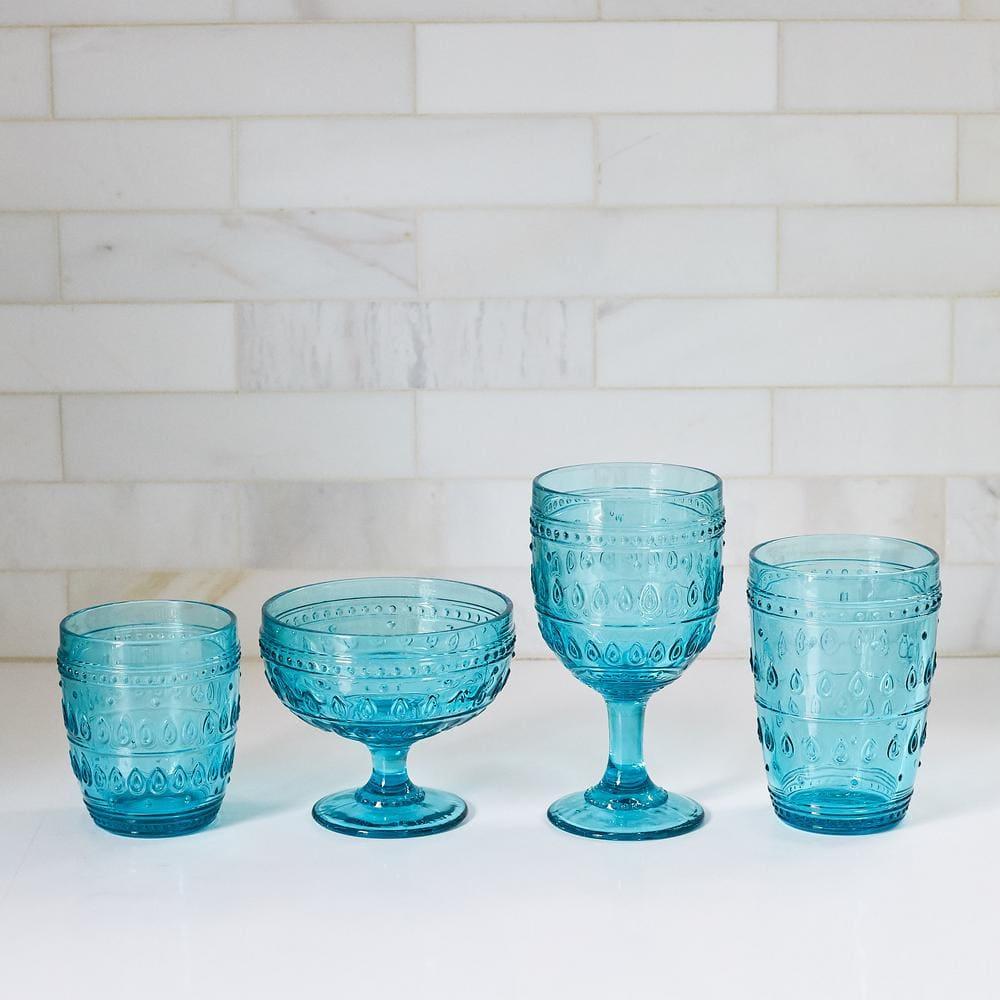 Euro Ceramica Fez Glassware 14oz Highball Glass Set (Set of 4)
