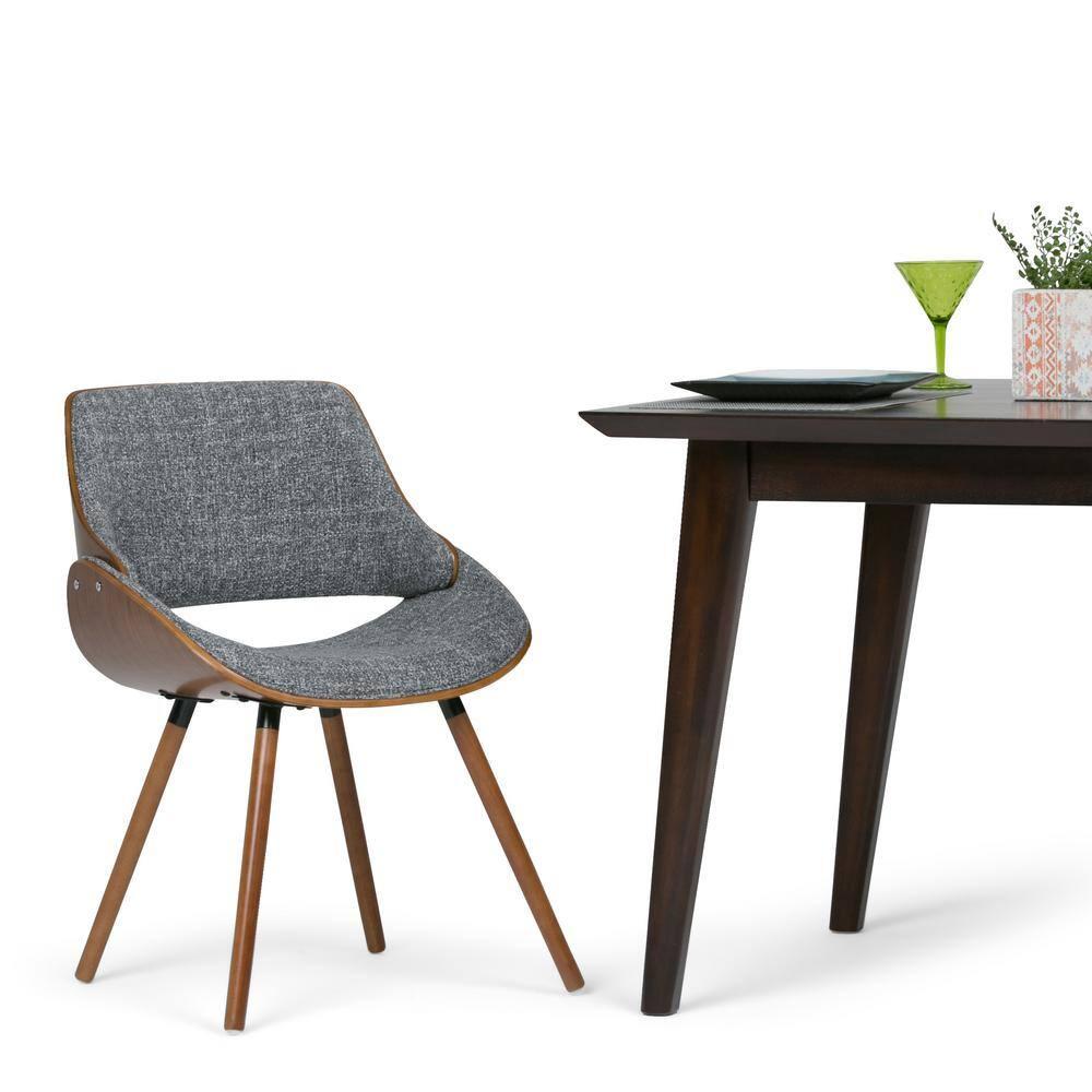 Simpli Home Malden Upholstered Dining Chair with Ergonomic Solid Wood Frame and Mid-Century Modern Style
