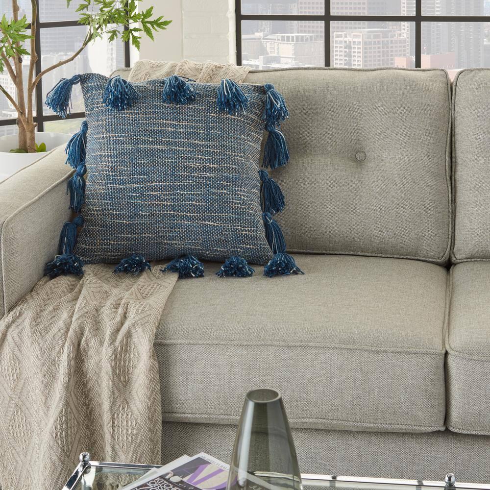 Mina Victory 18" Polyester Blend Throw Pillow With Tassels