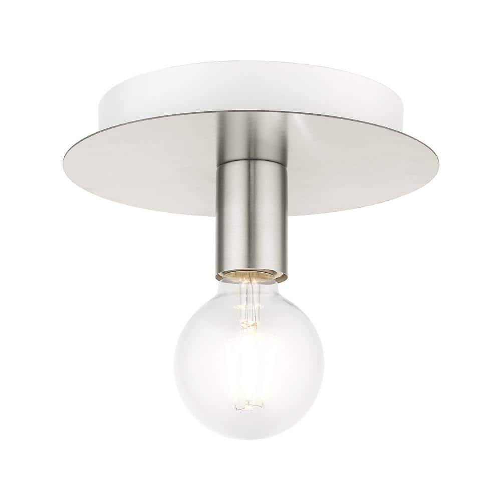 Livex Lighting Hillview 1 - Light Flush Mount in  Brushed Nickel