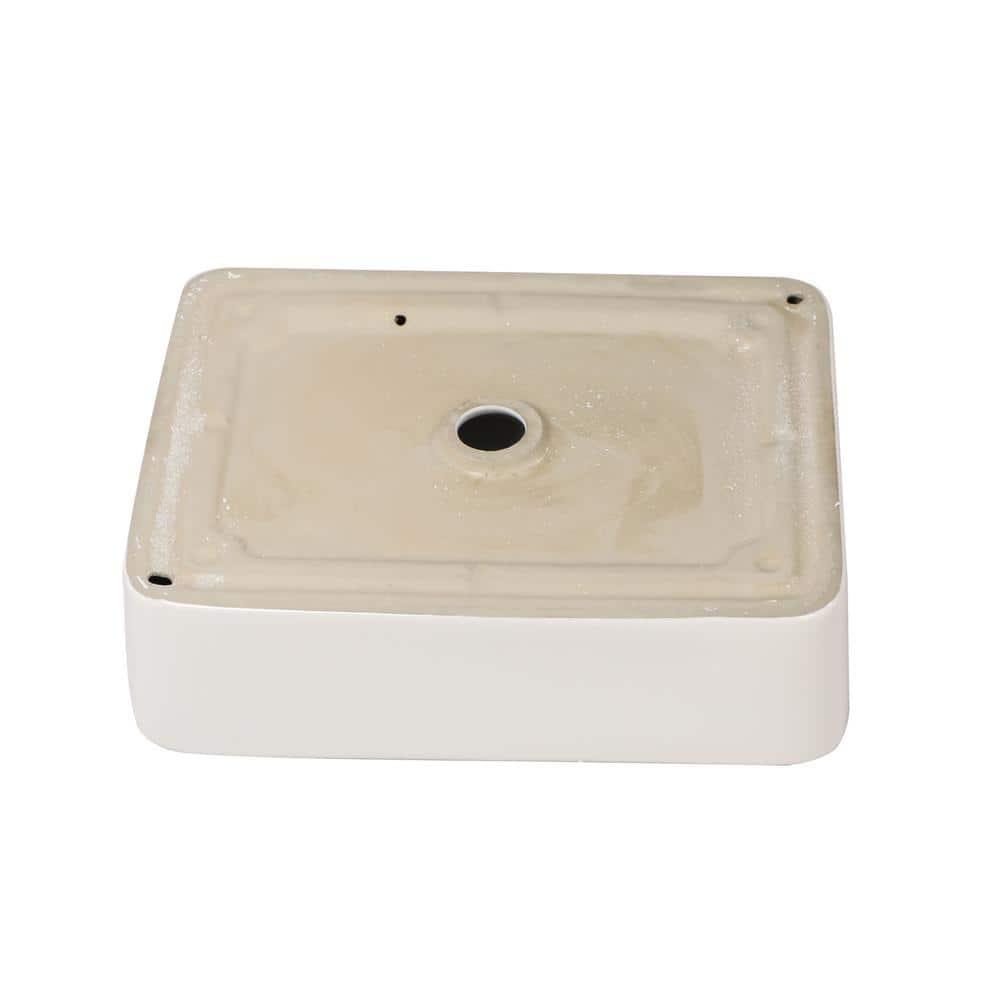LEPUDAY LPD21VS14MP LEPUDAY 5.5'' White Ceramic Rectangular Bathroom Sink