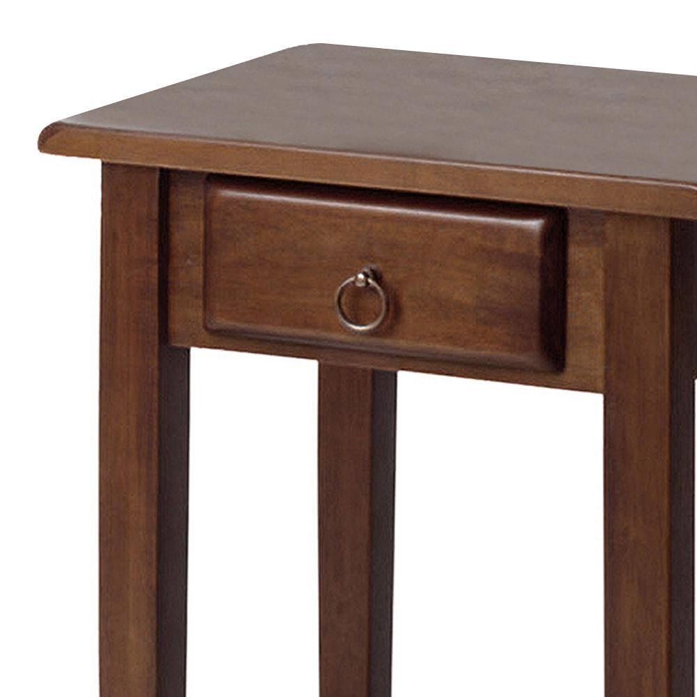 Regalia Accent Table with Drawer, Shelf - Antique Walnut - Winsome: Small Telephone Stand, Occasional Storage