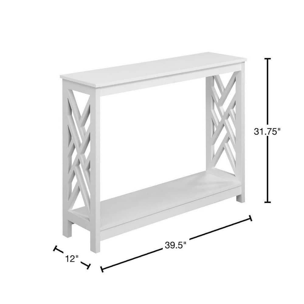 Convenience Concepts Titan Console Table with Shelf, White