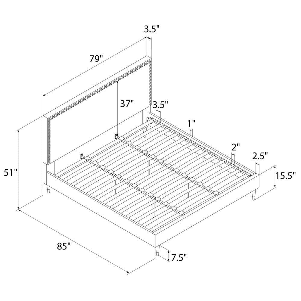 Audrey Upholstered Low Profile Platform Bed