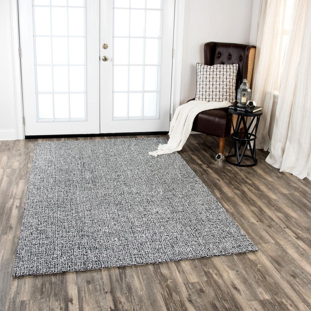 Britley Handmade Tufted Wool Black/White Area Rug