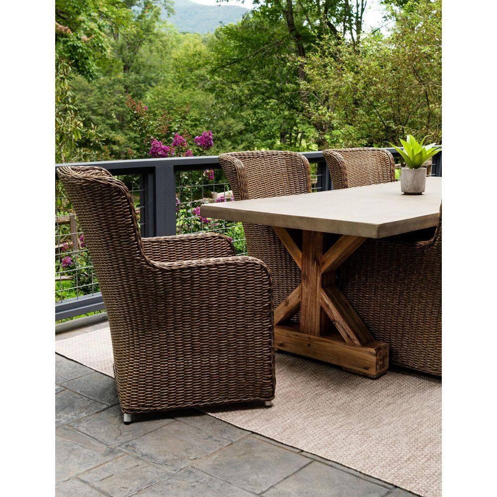 Unique Loom 4' 1 x 6' 1 Rectangle Indoor/Outdoor Solid Beige Area Rug