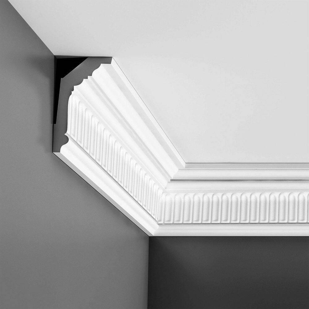 Orac Decor 4-3/4 in x 2-7/8 in x 78-3/4 in Primed White High Density Polyurethane Crown Moulding
