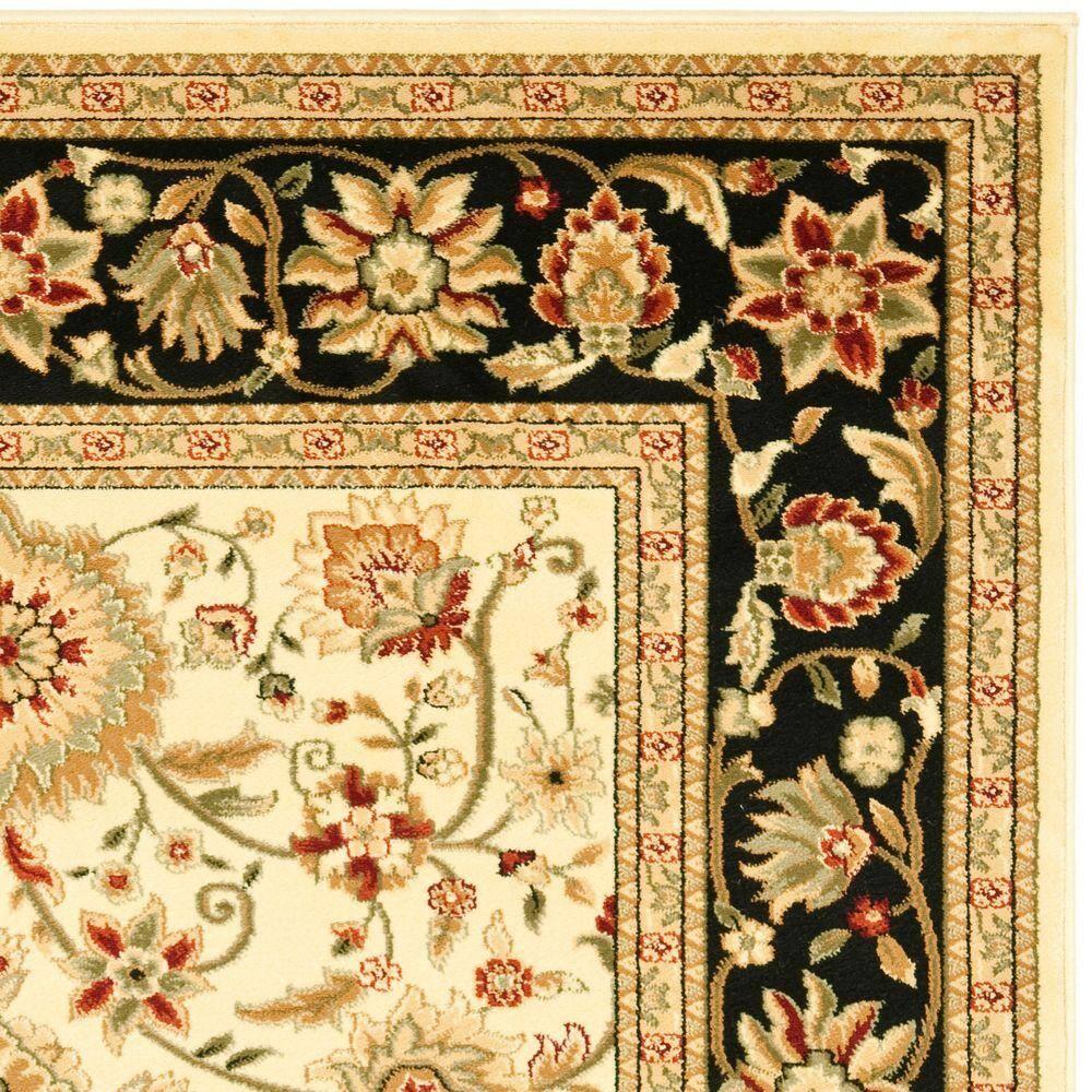 Lyndhurst LNH212 Power Loomed Area Rug - Ivory/Black - 8'x8' - Safavieh