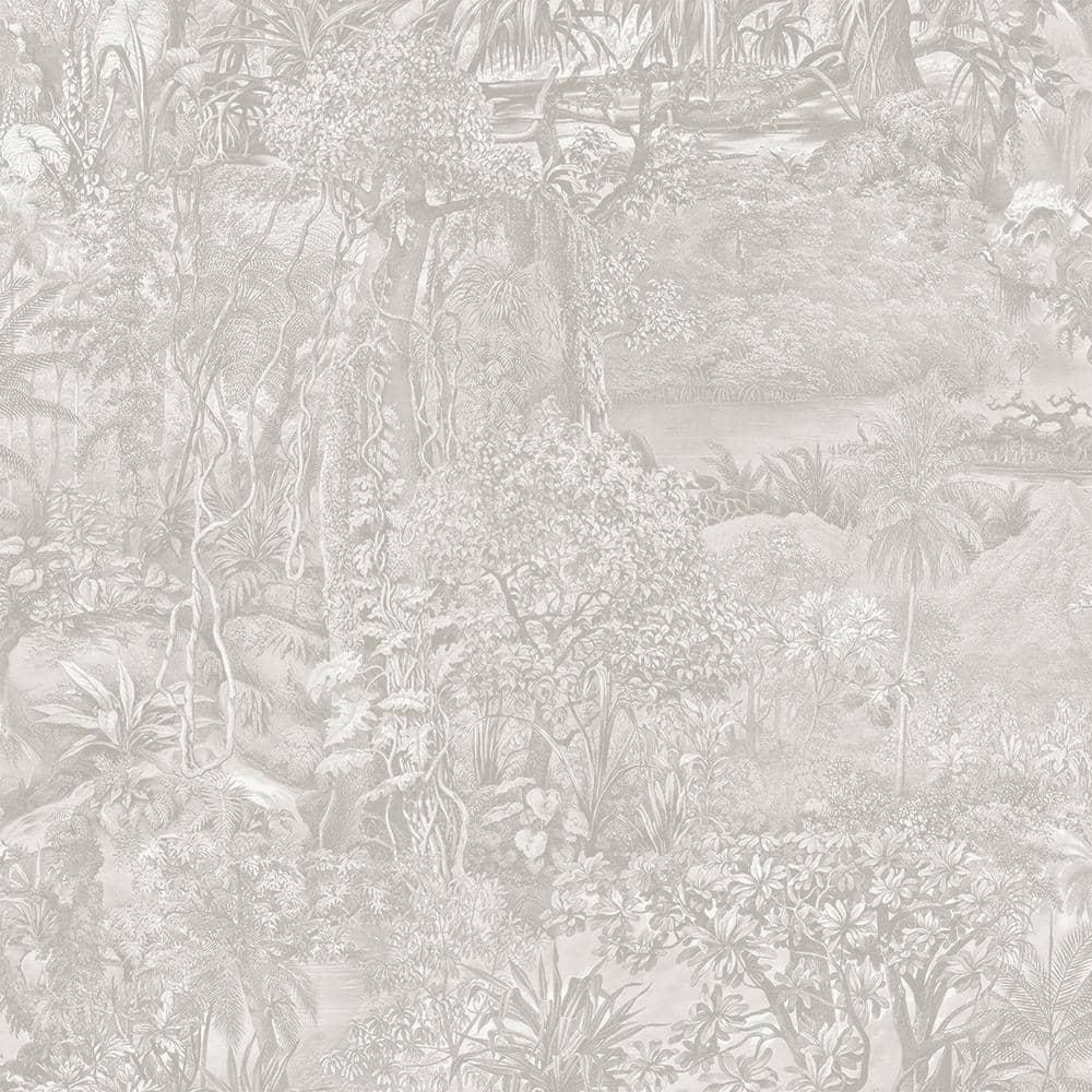 Tempaper & Co. Jungle Toile Removable Peel and Stick Wallpaper, Countryside Gray Toile, 56 sq. ft.: Vinyl Self-Adhesive Botanical Design