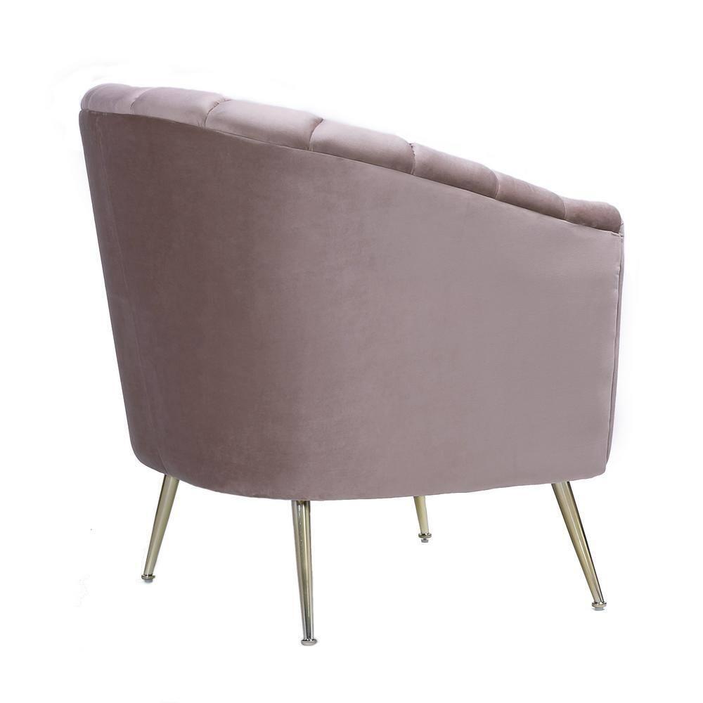 Set of 2 Rosemont Velvet Accent Chairs Blush - Manhattan Comfort: Gold Tone Stainless Steel Legs, Plush Upholstery