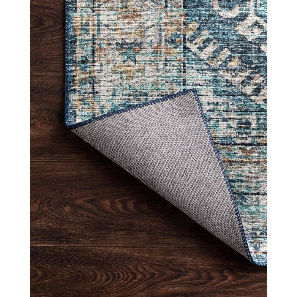 Denim and Natural Easy-Care Wool Blend 2' x 5' Area Rug