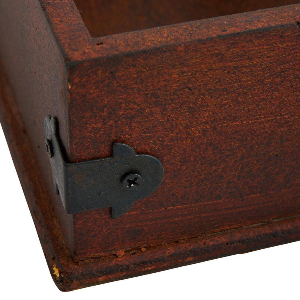 Storied Home Square Wood & Metal Dinner Napkin Holder: Freestanding, Spot Clean, Kitchen Accessory