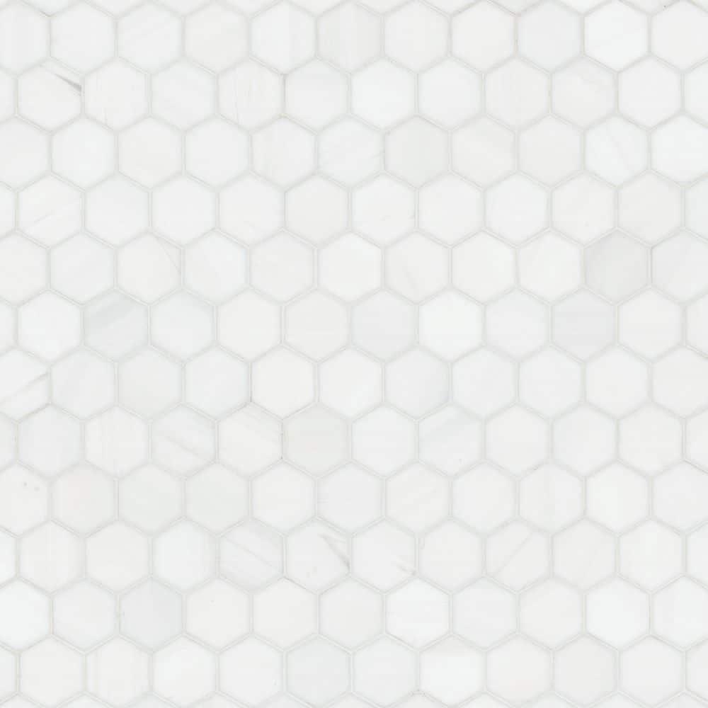 Bianco Dolomite 2" x 2" Marble Mosaic Tile in White