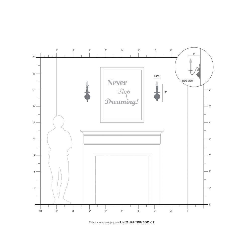 Livex Lighting Williamsburgh 1 - Light Wall Light in  Antique Brass