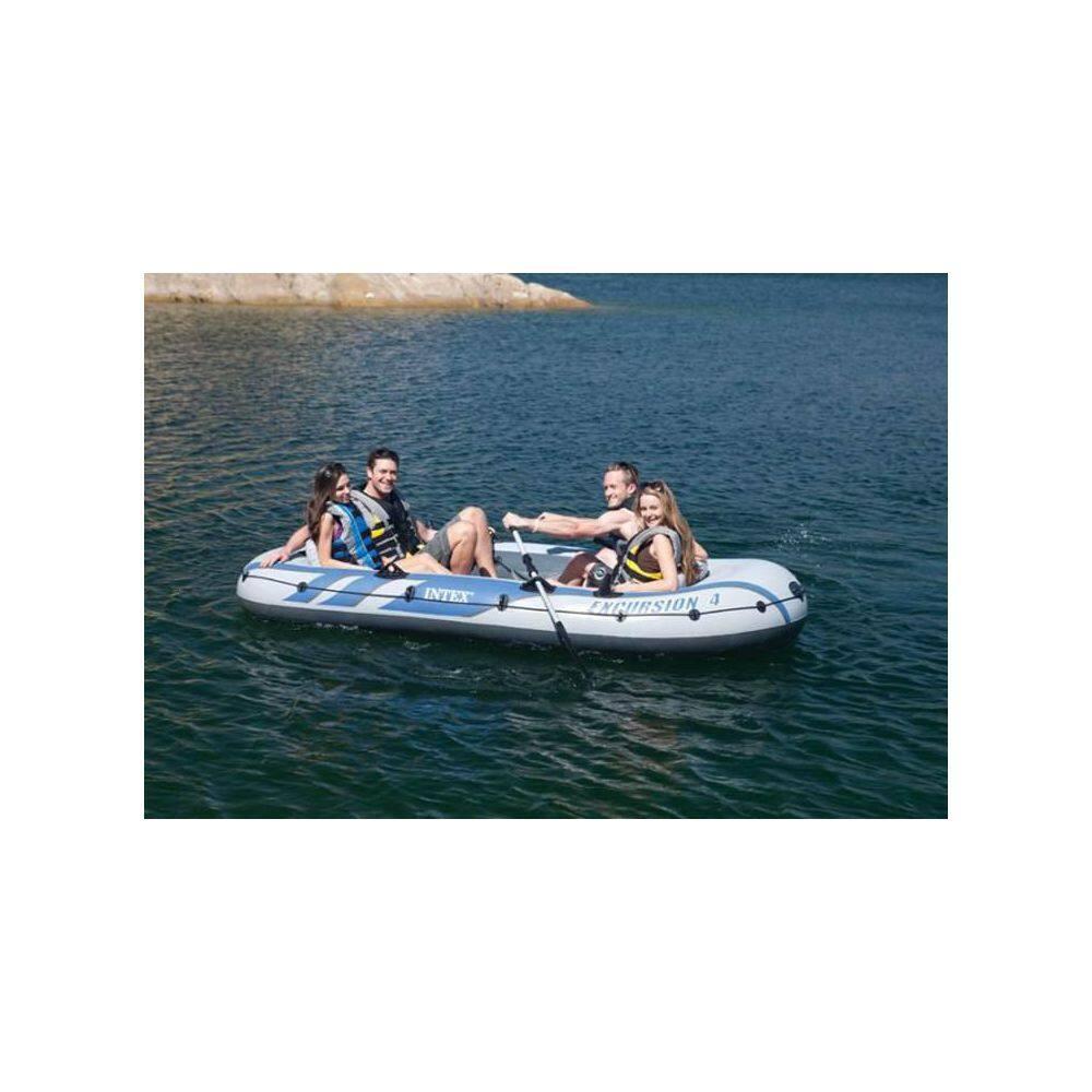 Intex Excursion 4 Inflatable Rafting/Fishing Boat Set With 2 Oars | 68324EP