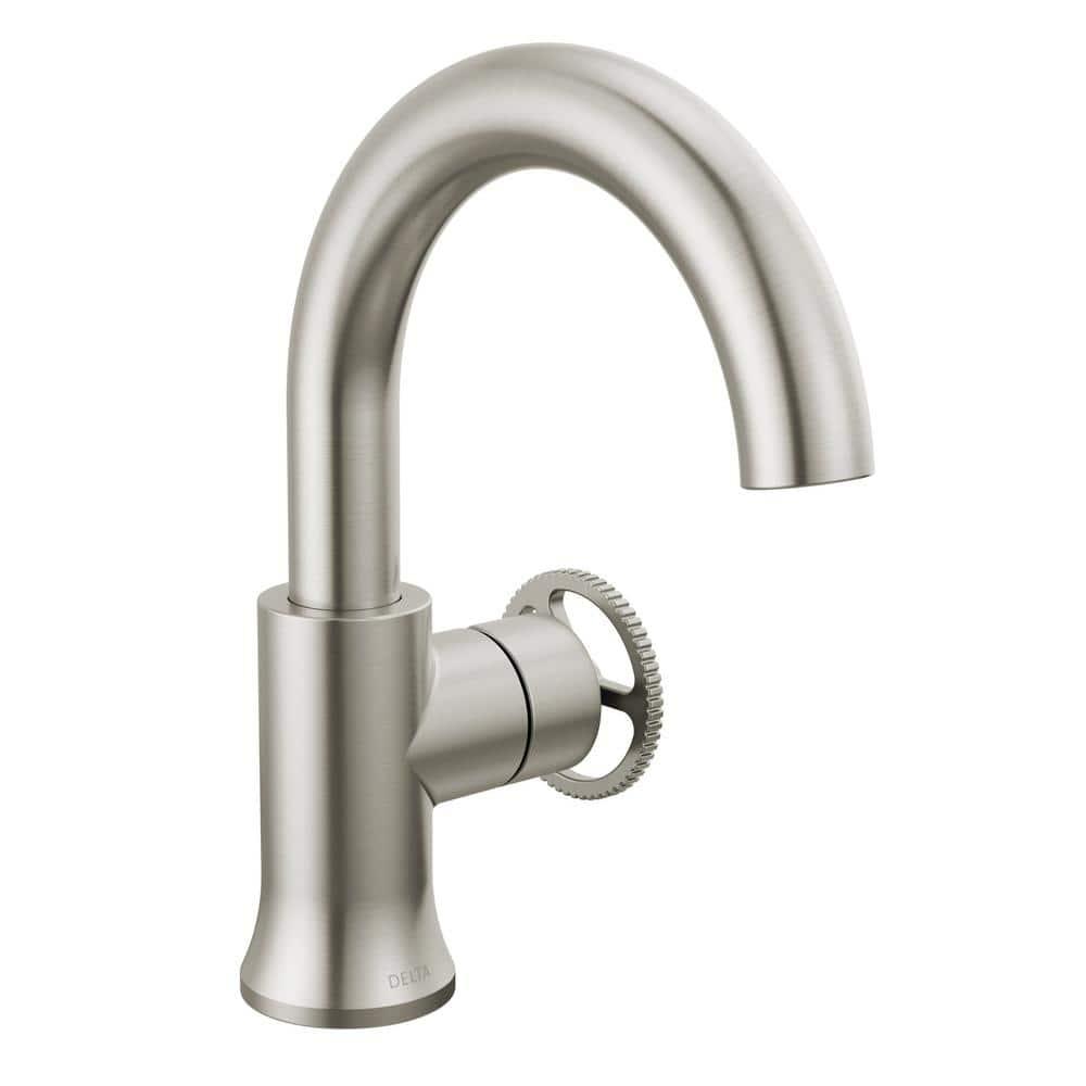 Trinsic Single Hole Bathroom Faucet with Wheel Handle, Single Handle Bathroom Sink Faucet