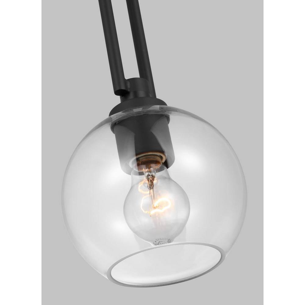 Codyn 1-Light Midnight Black Statement Mini Pendant Light with Clear Glass Shade