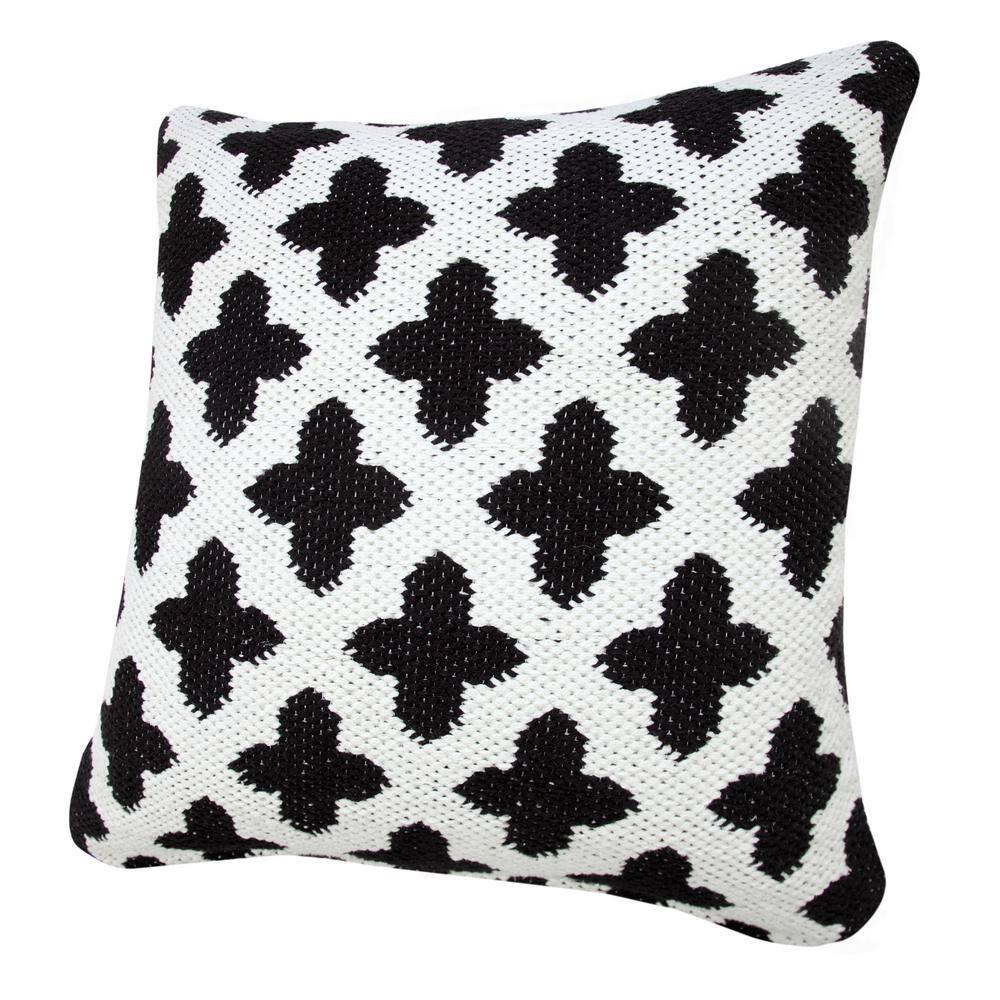 Evette Rios Modern Textured Woven Geometric Throw Pillow