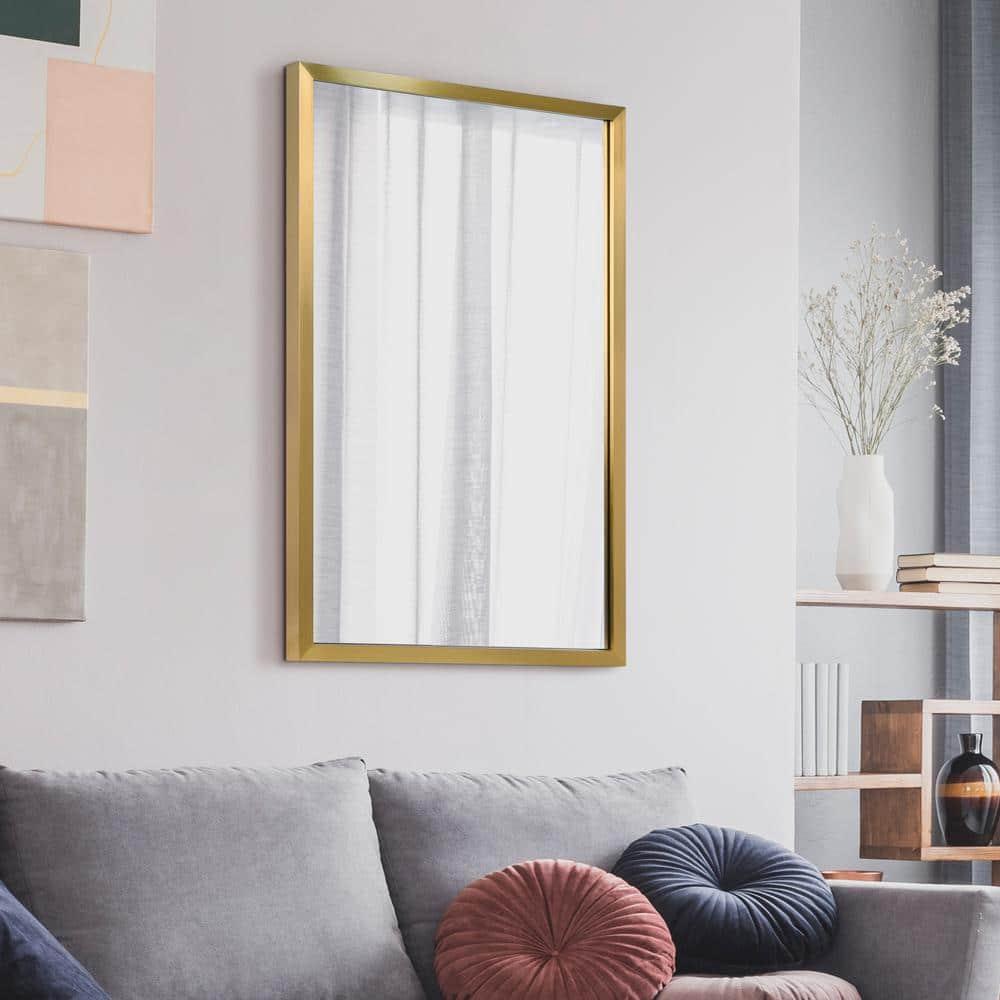 Empire Art Direct PSM-70107-2436 Contempo Brushed Gold Stainless Steel rectangular Wall Mirror