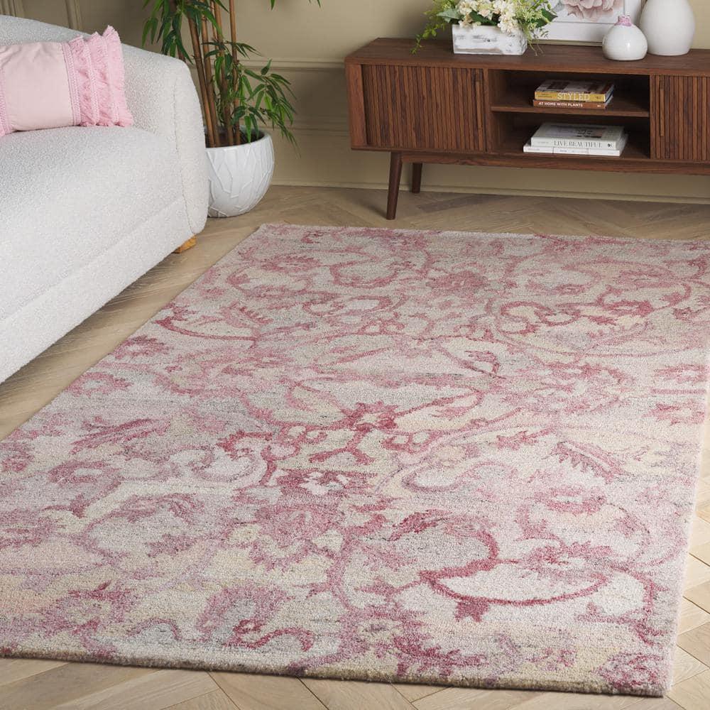Anatolia AN401 Handmade Tufted Area Rug - Light Pink - 8' X 10' - Safavieh