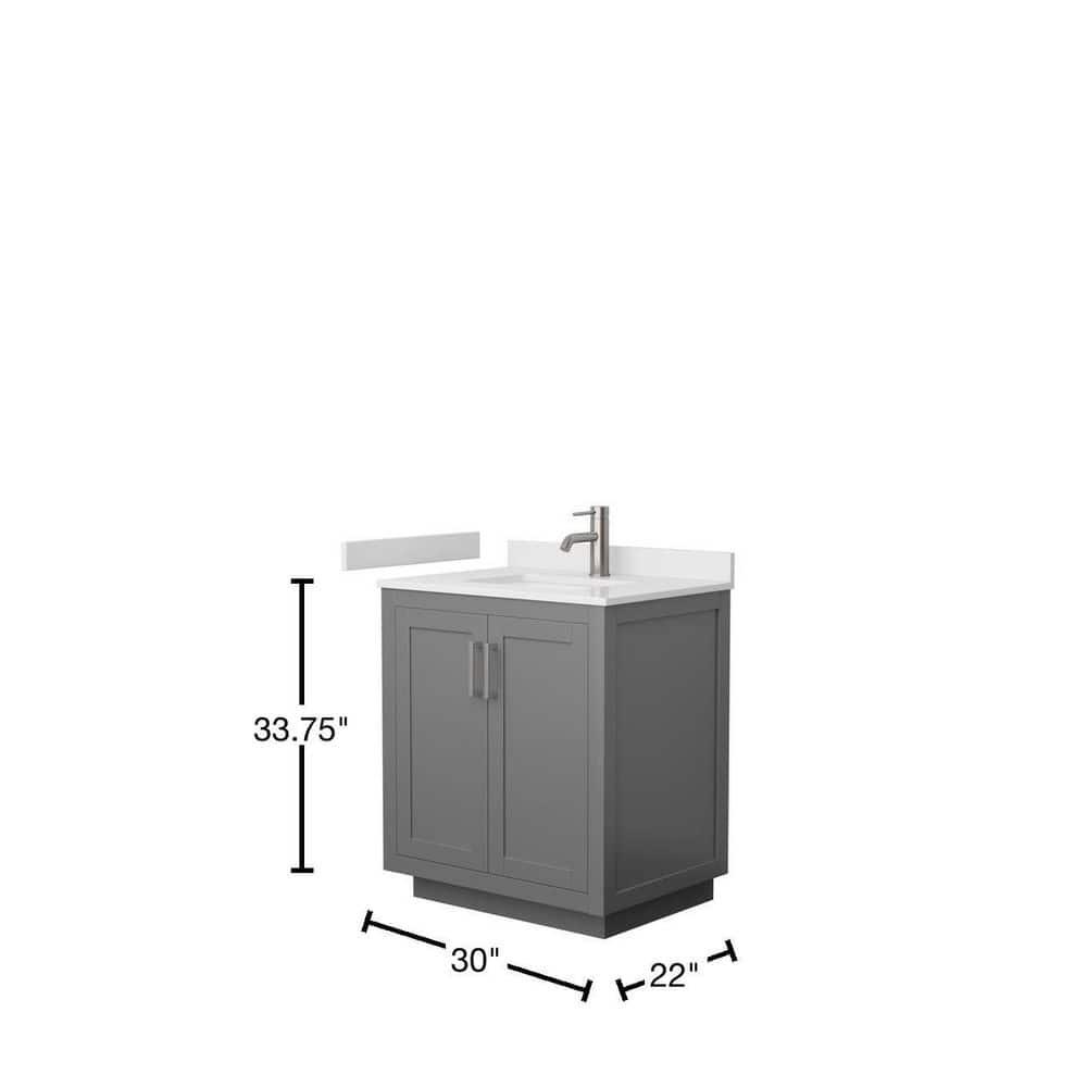 Wyndham Collection Miranda 30" Freestanding Single Bathroom Vanity with Cultured Marble Top
