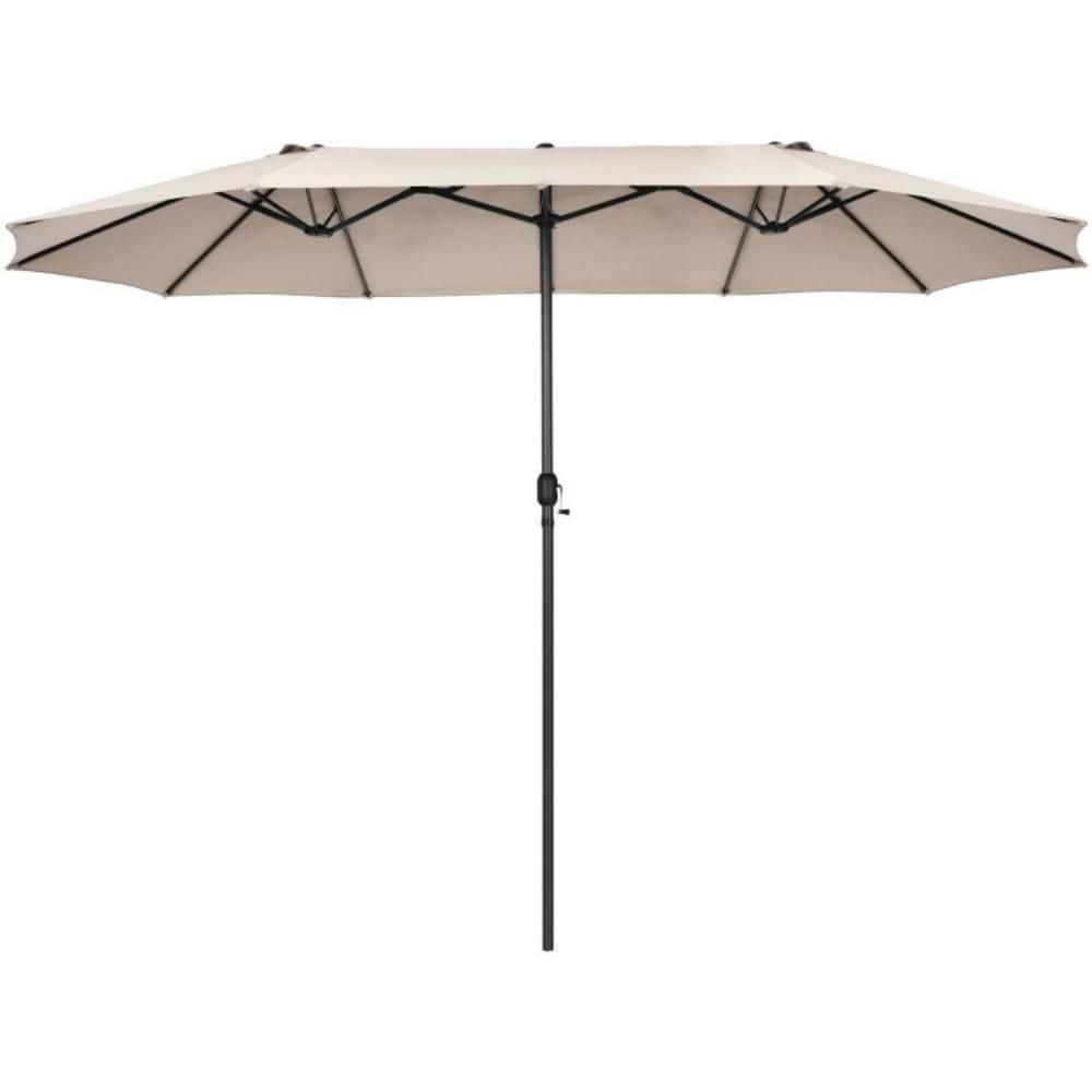 Latitude Run® 15 Feet Patio Double-Sided Umbrella With Hand-Crank System